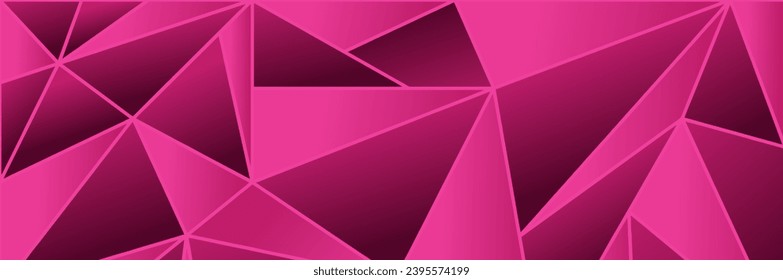 purple banner with abstract geometric triangle shape background	