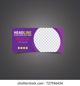 purple banner abstract poster. vector design. Facebook Banner