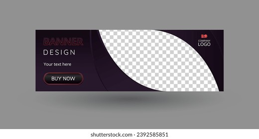 Plantilla de diseño morado y de banner.