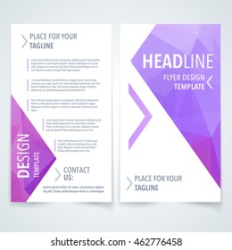 purple banner vector vector modern flyer poster or booklet design template with violet polygon texture on white scene purple banner vector coloration abstract scene digital performance trendy empty ma
