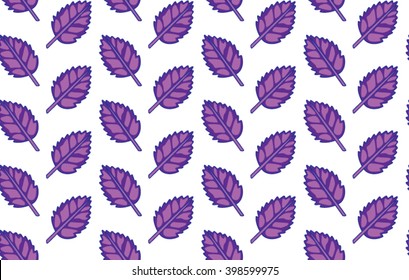 purple basil leaves seamless vector pattern
