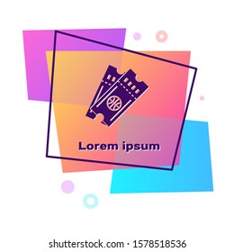 Purple Basketball game ticket icon isolated on white background. Color rectangle button. Vector Illustration