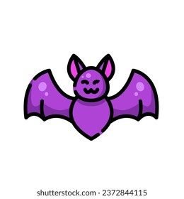 Purple Bat Icon Vector