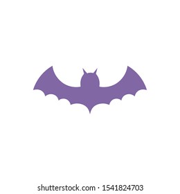 purple bat open wings on white background vector illustration