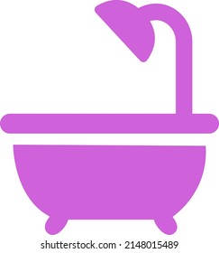 violettes Bad, Illustration, Vektorgrafik auf weißem Hintergrund.