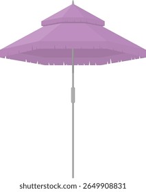 Purple Beach Parasol com franjas plana Vetor Ilustração para Verão Resort e Design de Relaxamento ao Ar Livre