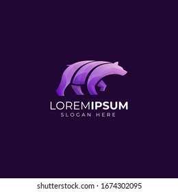 purple bear premium logo template Premium Vector