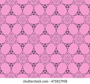 Purple. Beautiful floral pattern of geometric elements. Vector. For the design of printed products, holiday material, fashion design