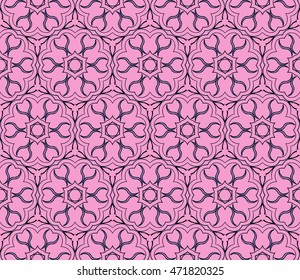 Purple. Beautiful floral pattern of geometric elements. Vector. For the design of printed products, holiday material, fashion design