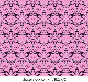 Purple. Beautiful floral pattern of geometric elements. Vector. For the design of printed products, holiday material, fashion design