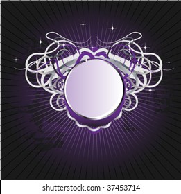 purple beautiful ornate shield background