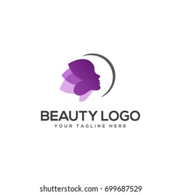 purple beauty face logo