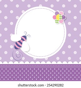 Purple Bee Baby Girl Greeting Card