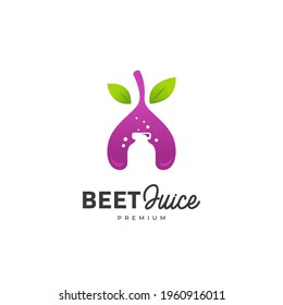 Purple beet juice logo, pressed beetroot smoothies healthy juice bottle logo icon