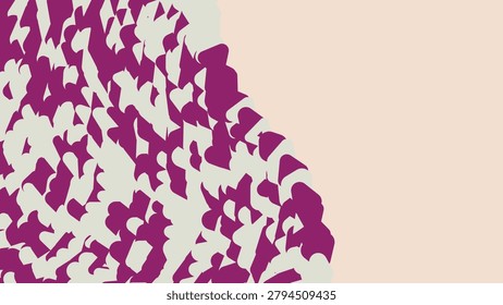 Purple and beige abstract background with irregular shapes and copyspace