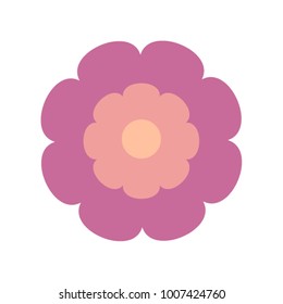 Purple and beige color flower vector isolated on white background.