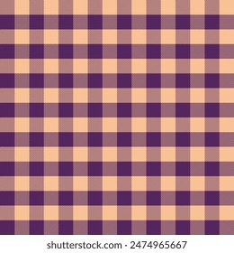 Purple and beige Scotland textile seamless pattern. Fabric texture check tartan plaid. Abstract geometric background for cloth, card, fabric. Monochrome repeating design. Modern squared ornament