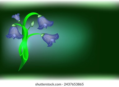 purple bell flower on a green stem