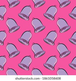 Campana morada, patrón impecable sobre fondo rosado caliente.