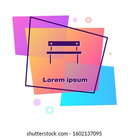 Purple Bench icon isolated on white background. Color rectangle button. Vector Illustration