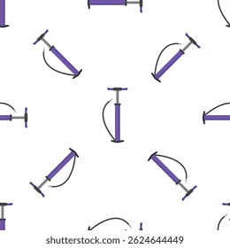 Purple bicycle pump seamless pattern on white background, perfect for websites, blogs, or social media posts