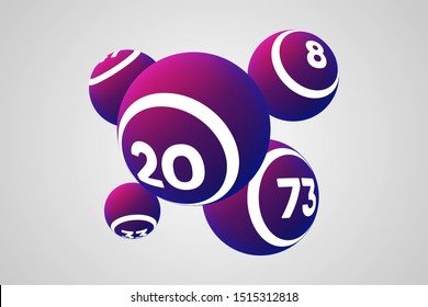 Purple Bingo Balls Vector Illustration