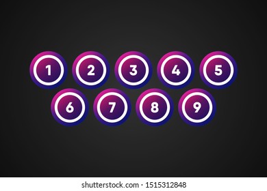 Purple Bingo Balls Vector Illustration
