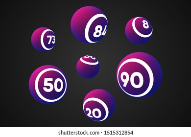 Purple Bingo Balls Vector Illustration