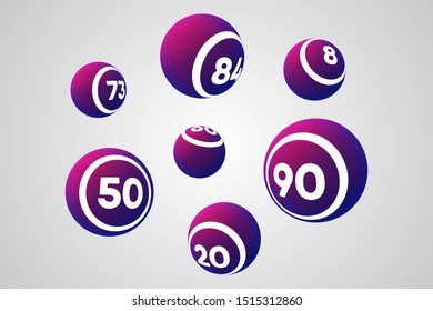 Purple Bingo Balls Vector Illustration