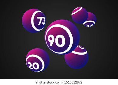 Purple Bingo Balls Vector Illustration