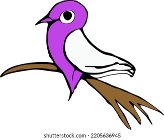 Purple bird, clip-art of birds in different colours