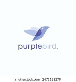 púrpura pájaro colorido diseño del logotipo