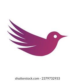 Purple Bird Logo Gradient Bird in Flight