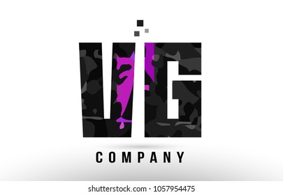 purple black alphabet letter vg v g logo combination design suitable for a company or business