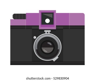 Purple and Black Analog Film Camera