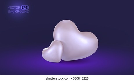 Purple black background with white hearts for wedding or Valentine's Day and Valentine's