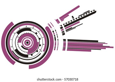 purple and black banner composition