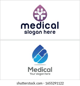 Purple black blue grey icon symbol heart medicine modern logo designs suitable for Medical Pharmaceutical Clinic Health Capsule care pharmacy nature hospital business company water