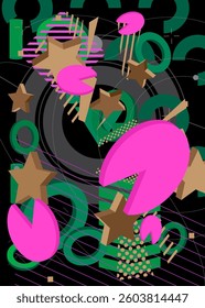 Purple, black, brown and green luxury deluxe background illustration design. Vector color geometric shapes backdrop.