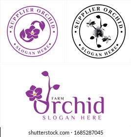 Purple black circle leaf icon symbol flower initial luxury logo designs suitable for Floral Orchids Farm Environmental Garden floral beauty nature spa cosmetics logotype feminine salon fashion