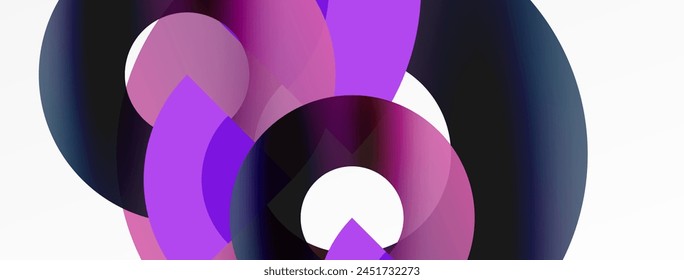 A purple and black circle resembling a violet petal with a white center on a clean white background, creating a harmonious and artistic composition