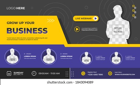 Purple and Black Geometric background, Suitable for web banner, business webinar, seminar, Online Courses, landing page, poster and many more