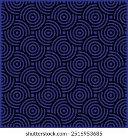 Patrón geométrico sin fisuras púrpura y negro - diseño circular Abstractas audaz