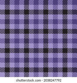 Purple and black herringbone gingham. Seamless vector plaid pattern suitable for fashion, home decor and stationary.