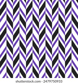 Purple and black herringbone pattern. Herringbone vector pattern. Seamless geometric pattern for clothing, wrapping paper, backdrop, background, gift card.