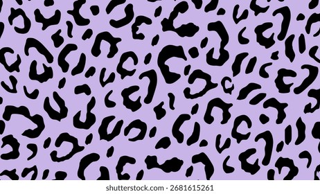 Purple and black leopard skin texture. Animal print background. Luxury wallpaper.