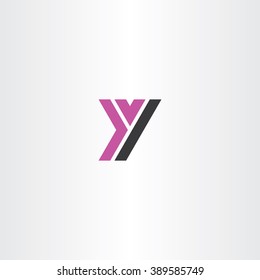purple black letter y sign vector logo icon design