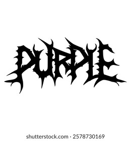 purple black metal sticker t shirt fashion music vector illustration template design