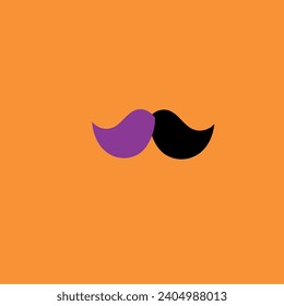 bigote púrpura y negro frente al fondo