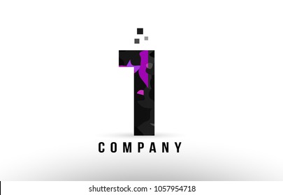 purple black number 1 logo design suitable for a company or business